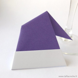 Marque-place bonnet origami violet