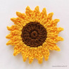 Motif appliqué tournesol au crochet