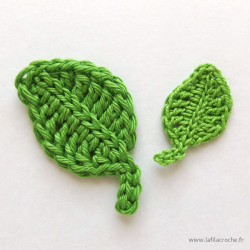 Motifs appliqués feuilles pour fleurs au crochet