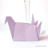 Marque-place grue assise origami mauve