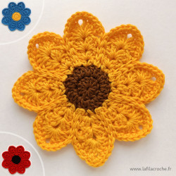 Sous-tasses fleurs en crochet