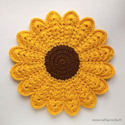 Dessous de plat fleur, modèle tournesol