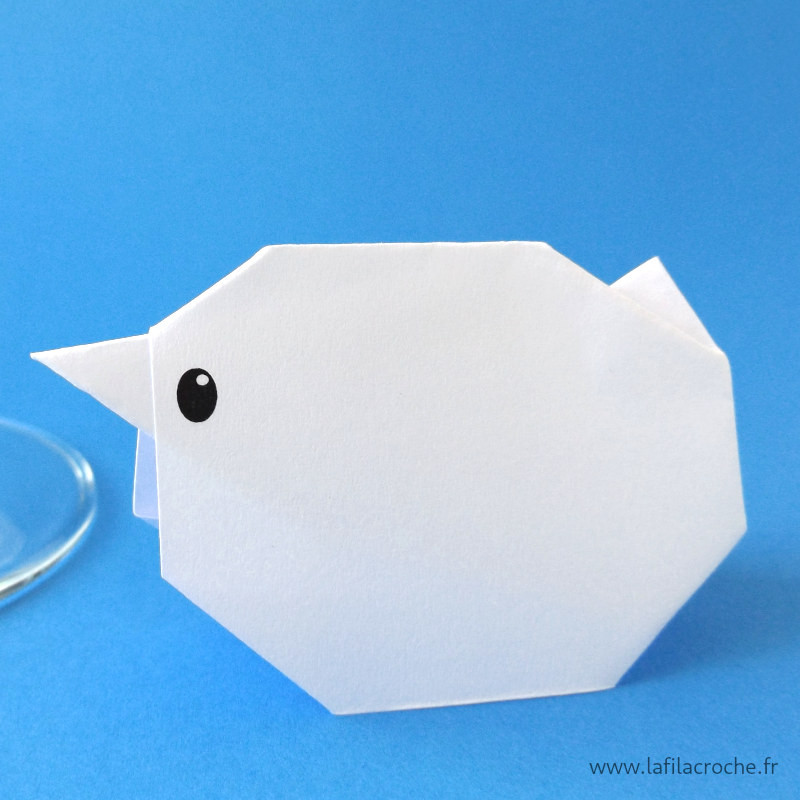 Marque-place poussin blanc