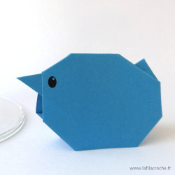 Marque-place poussin bleu