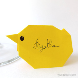 Marque-place poussin origami