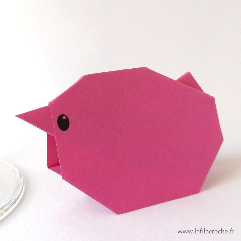 Marque-place poussin rose