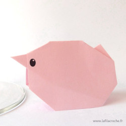 Marque-place poussin rose clair