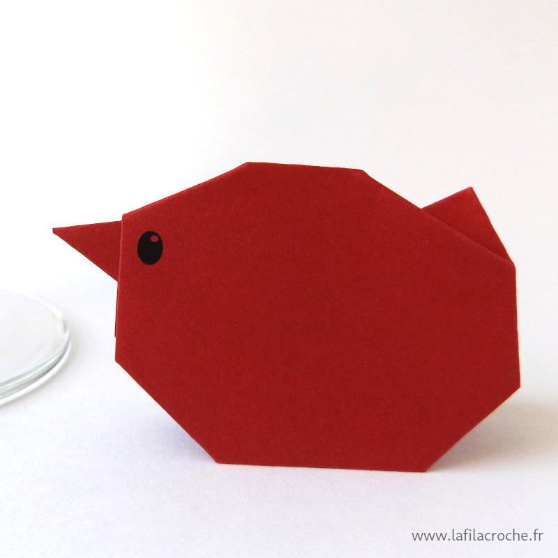 Marque-place poussin rouge