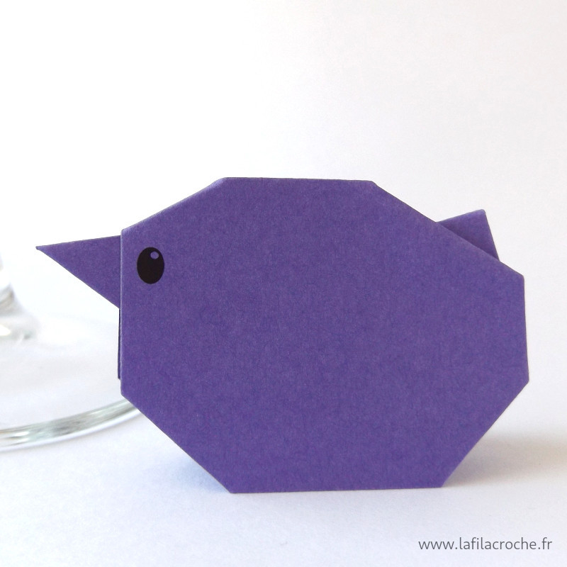 Marque-place poussin violet