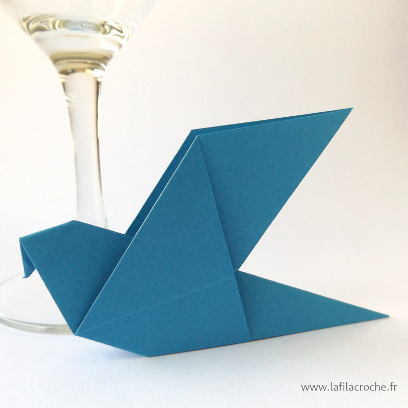 Marque-place colombe bleue