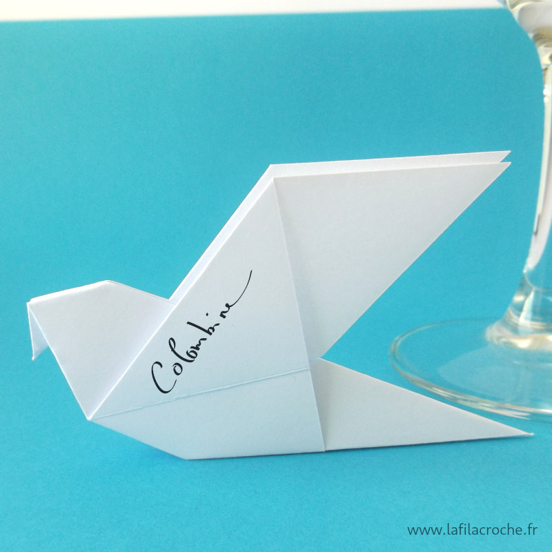 Marque-place colombe origami