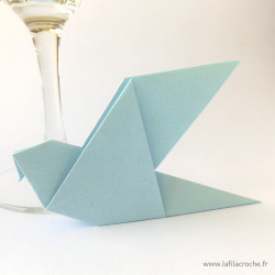Marque-place colombe bleu clair
