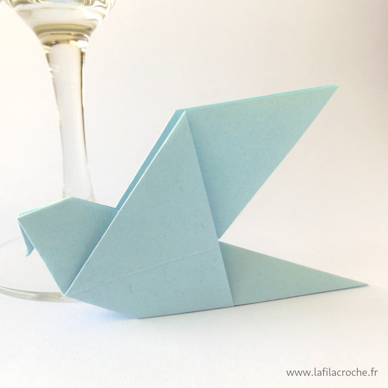 Marque-place colombe bleu clair
