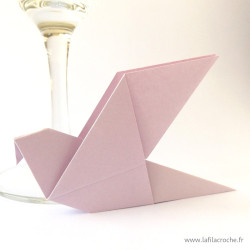 Marque-place colombe mauve