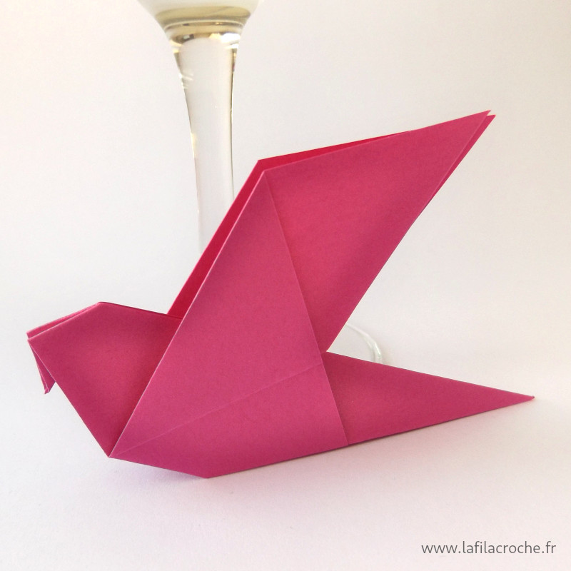 Marque-place colombe rose