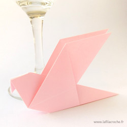 Marque-place colombe rose clair