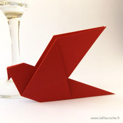 Marque-place colombe rouge