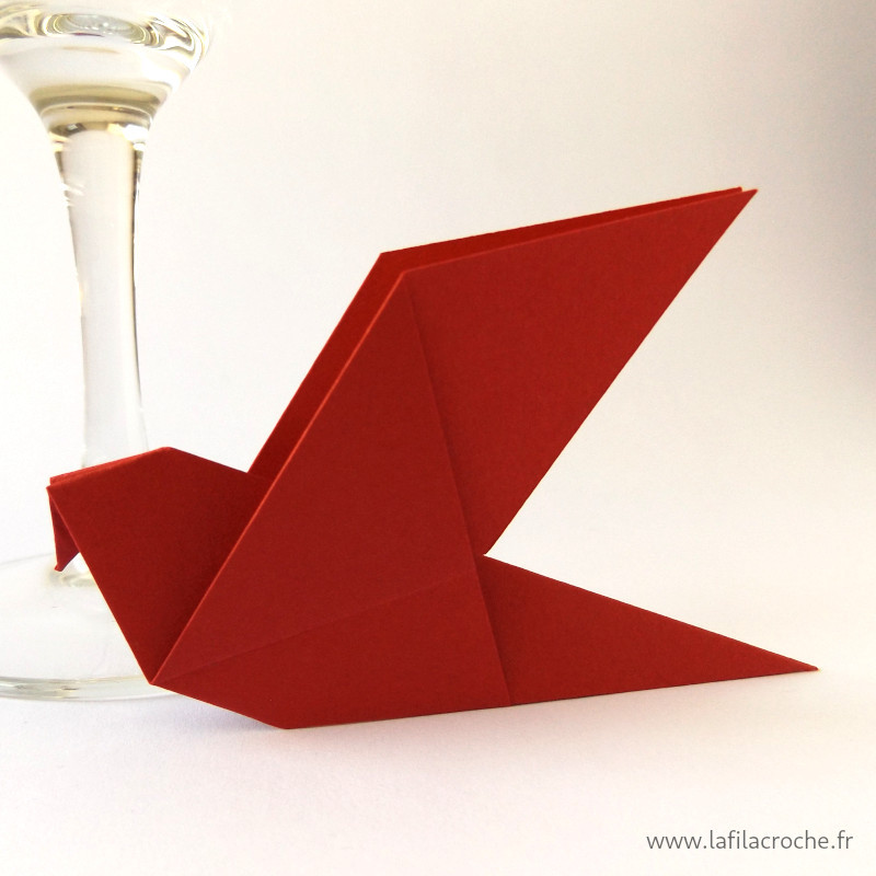 Marque-place colombe rouge