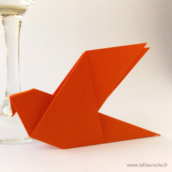 Marque-place colombe rouge orangé