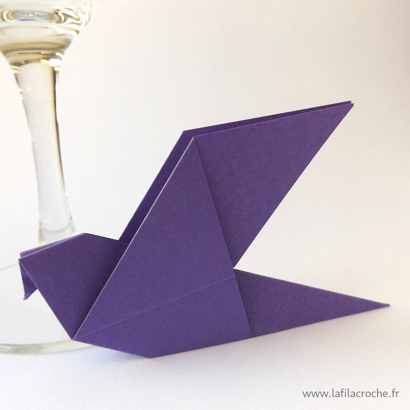 Marque-place colombe violet
