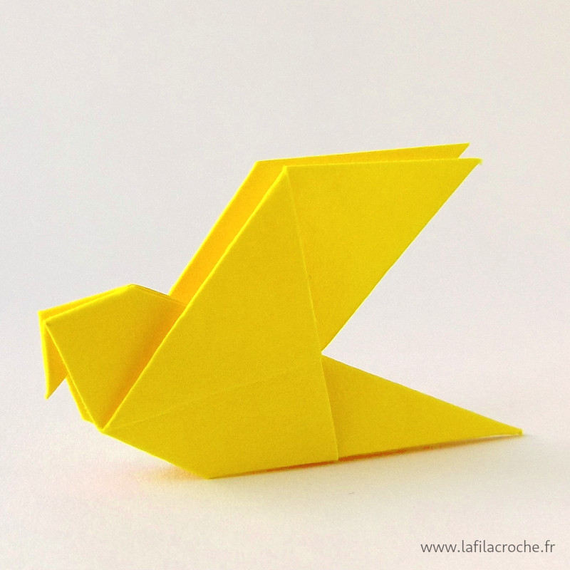 Colombe origami jaune