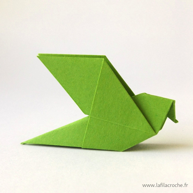 Colombe origami vert