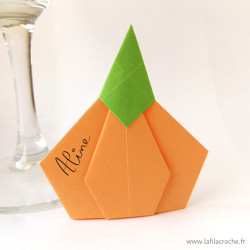 Marque-place citrouille origami