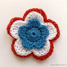 Broche fleur cocarde bleu blanc rouge