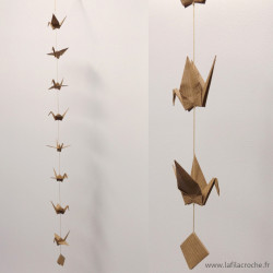 Guirlande grues origami kraft uni
