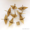 Guirlande de grues origami en papier kraft uni