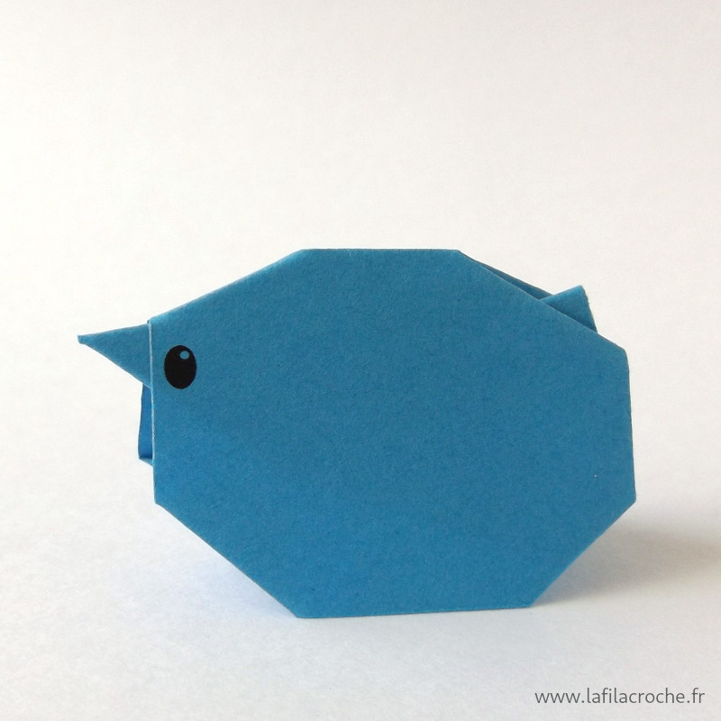 mini poussin origami bleu
