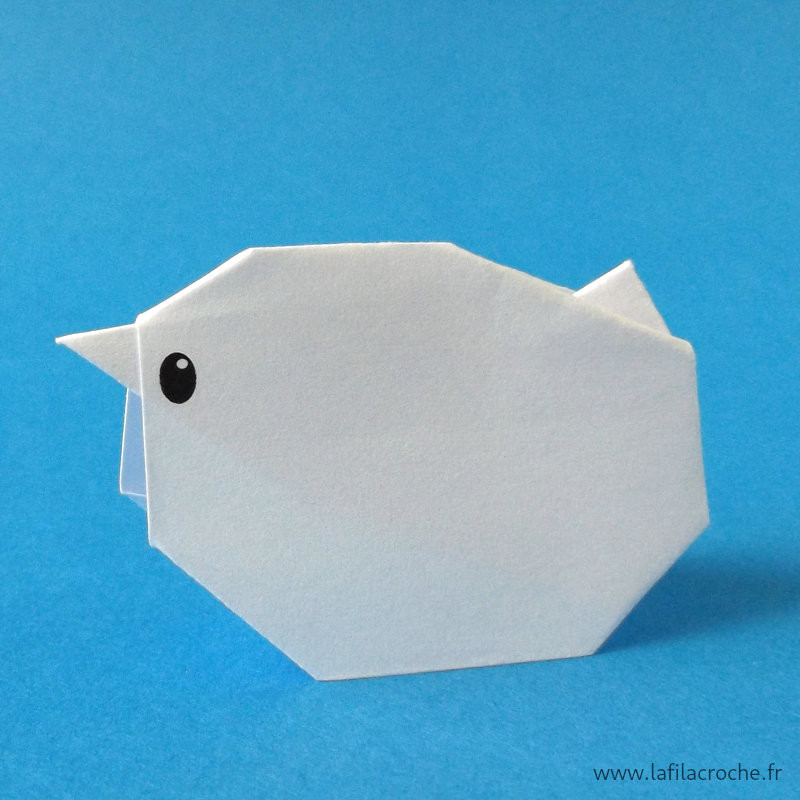 mini poussin origami blanc