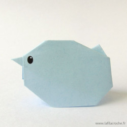 mini poussin origami bleu clair