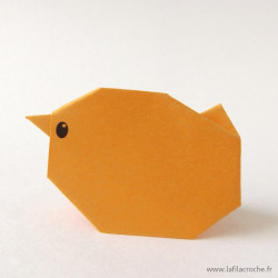 mini poussin origami orange