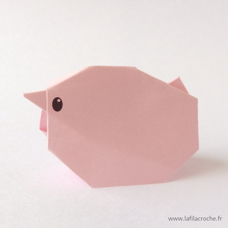 mini poussin origami rose clair