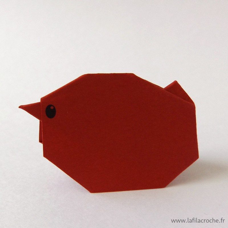 mini poussin origami rouge