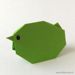 mini poussin origami vert
