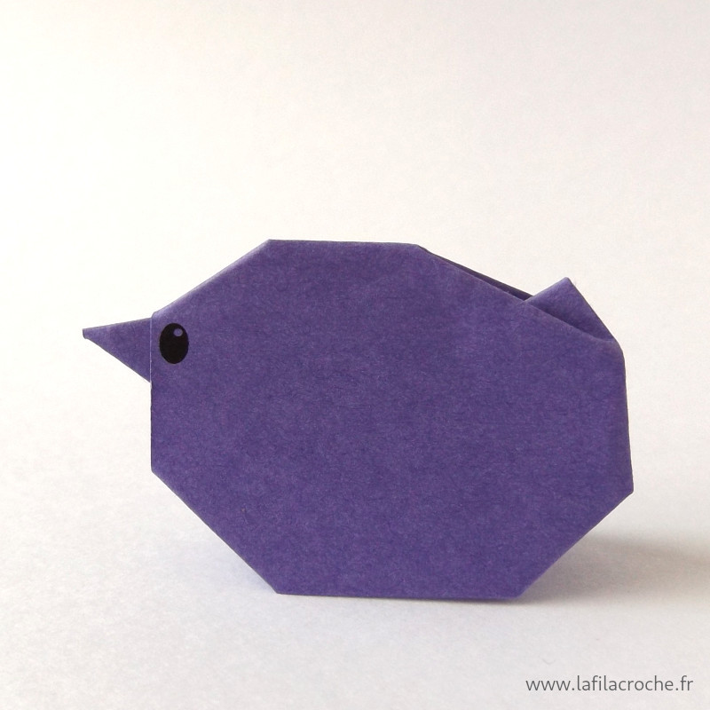 mini poussin origami violet
