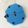 Marque-place coccinelle origami bleu