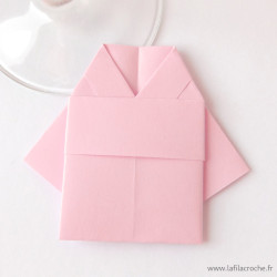 Marque-place kimono rose clair