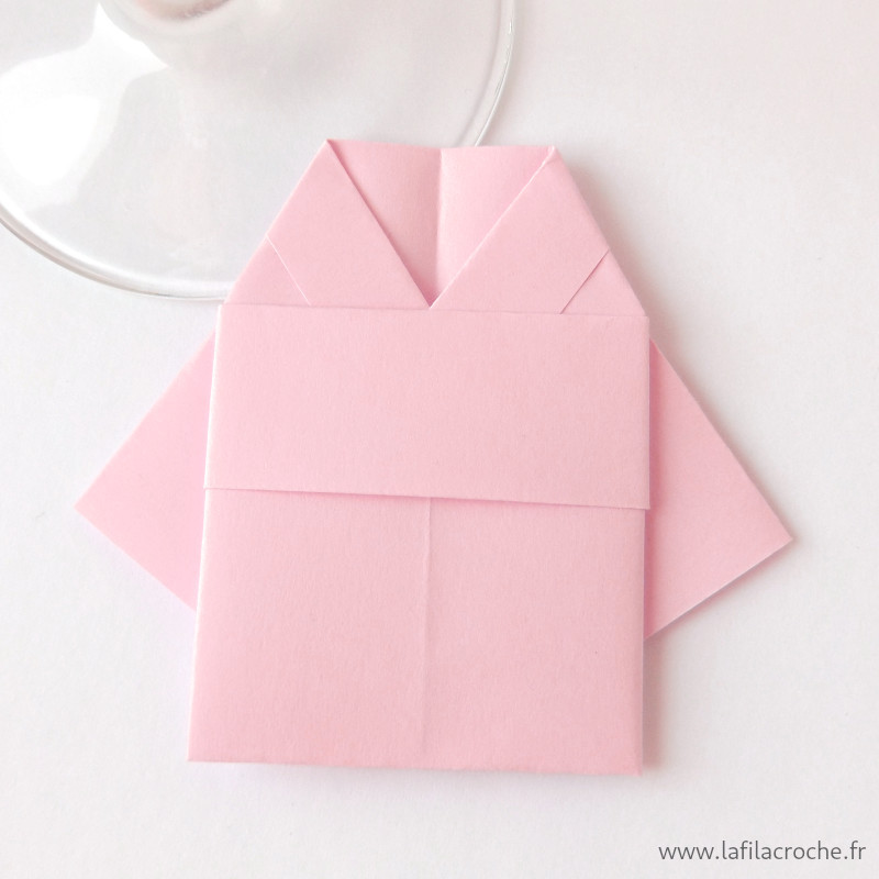 Marque-place kimono rose clair