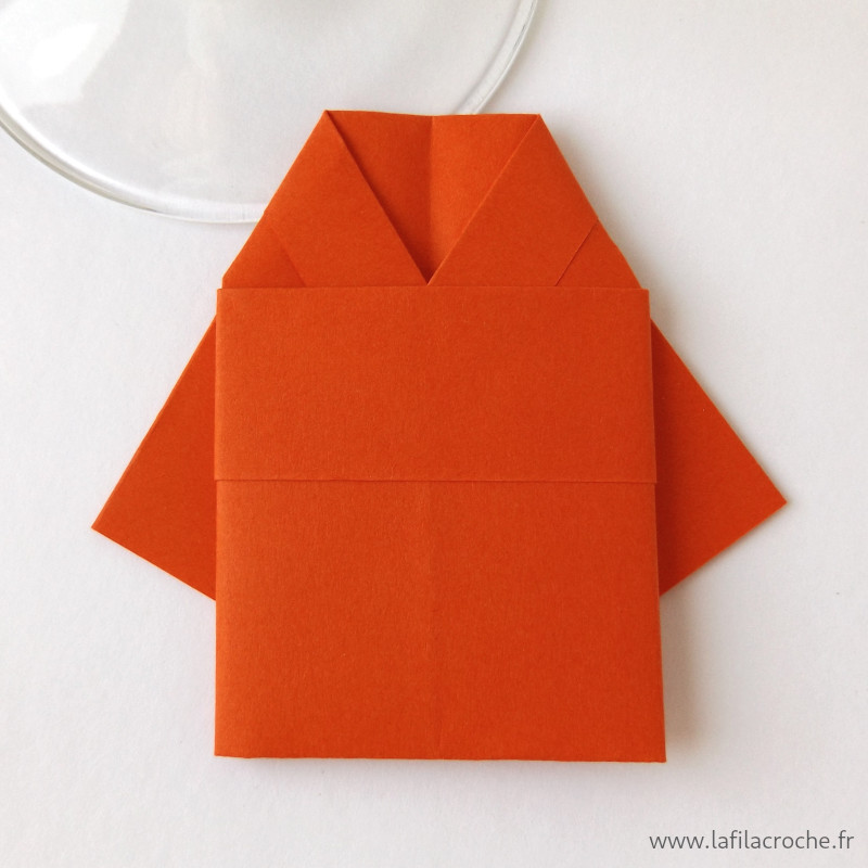 Marque-place kimono rouge orangé