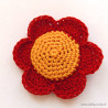 Bijou broche fleur rouge au crochet