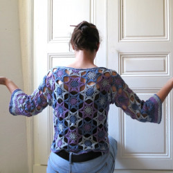 Pull Granny au crochet: Galaxie