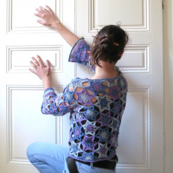 Pull Granny au crochet: Galaxie