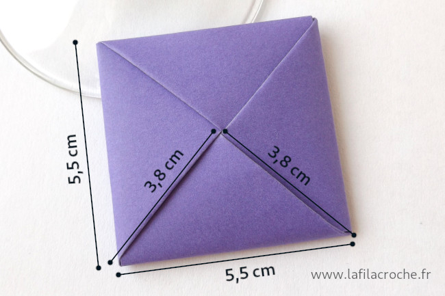 Dimensions du marque-place menko en origami