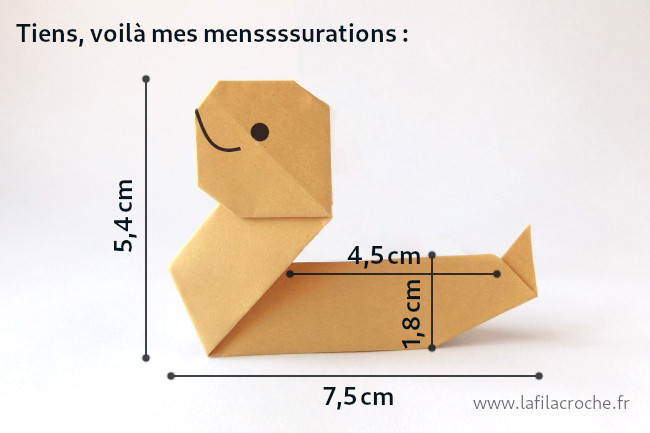 Dimensions du marque-place serpent