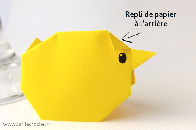 Verso du marque-place poussin